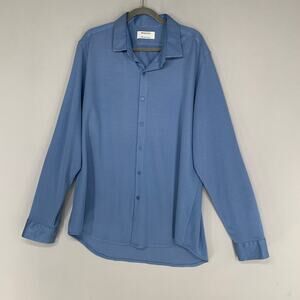 Ministry of Supply Men Shirt XXL Blue Collared Button Up Long Sleeve Work Office